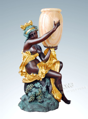 少女灯饰欧式风别墅大厅落地摆件