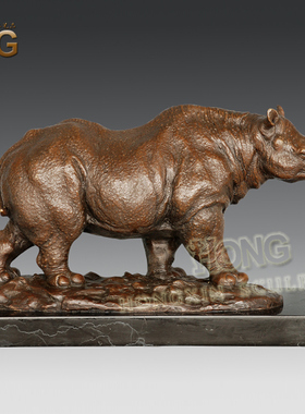 铜雕AL332犀牛客厅摆件办公室家居酒店软装饰品动物工艺礼品包