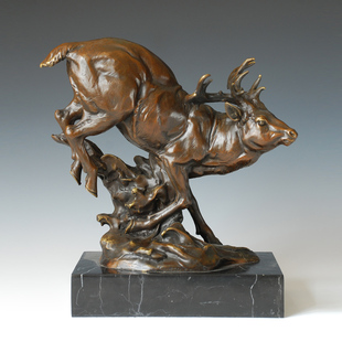 铜雕AL226鹿鹿顺专业动物工艺品酒店客厅办公室书房家居桌面摆件