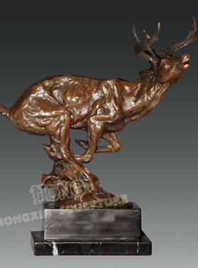 铜雕AL336吉祥鹿酒店办公室家居室内摆件软装家饰动物工艺品包邮