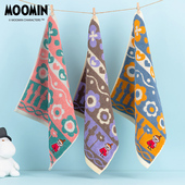 纯棉柔软擦手毛巾 MOOMIN姆明花朵儿童小方巾 3条装 夕才儿美术馆