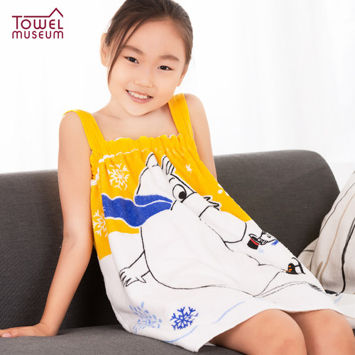moomin姆明纯棉儿童女吊带浴裙