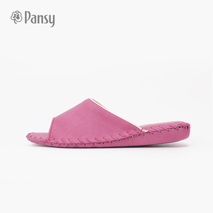 Pansy日式 夕才儿美术馆 拖鞋 居家室内静音防滑柔软舒适女士地板鞋