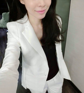 专柜欧洲站2021春季新品修身锦棉阔腿裤休闲白领时尚女装西装套装