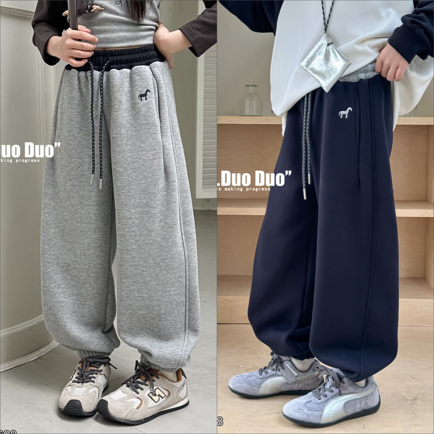 牛哆哆童装加绒运动裤休闲裤