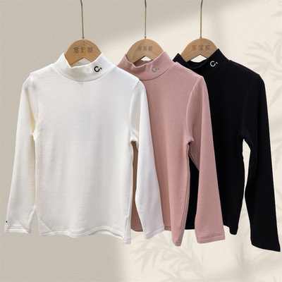 啦芙莱童装弹力半高领打底衫上衣