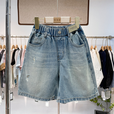 啦芙莱2025夏男童女童韩版破洞牛仔短裤中大童宽松薄款五分裤1969