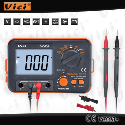 维希特VC60B+绝缘电阻测试仪1000V数字兆欧表 速卖通 亚马逊跨境