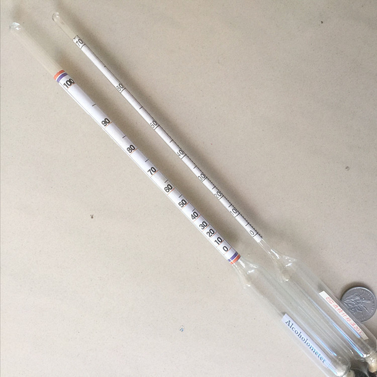 家用单支0-100酒精计塑料盒装酒