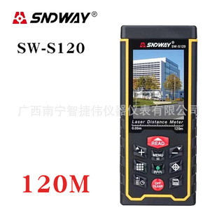 SNDWAY激光测距仪SW-S120 数字轮盘卷尺红外线测距仪电子尺英文