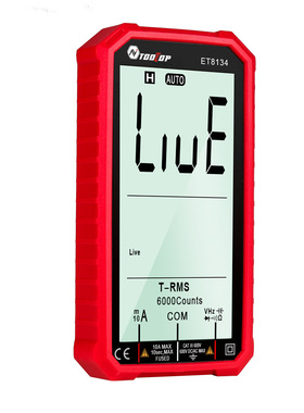 TOOLTOP ET8134红色版 全屏万用表 变色报警功能 多功能万用表