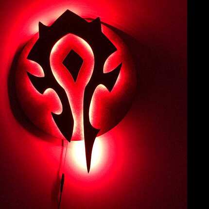 跨境爆款 魔兽世界LED夜灯发光壁灯家饰床头灯Warcraft Hord灯