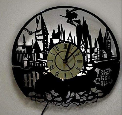 跨境爆款哈里波特黑胶唱片挂钟LED夜灯Harry Potterclock创意时钟