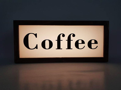 定做Coffee lightbox创意照明灯箱夜灯led桌灯家居气氛台灯广告灯