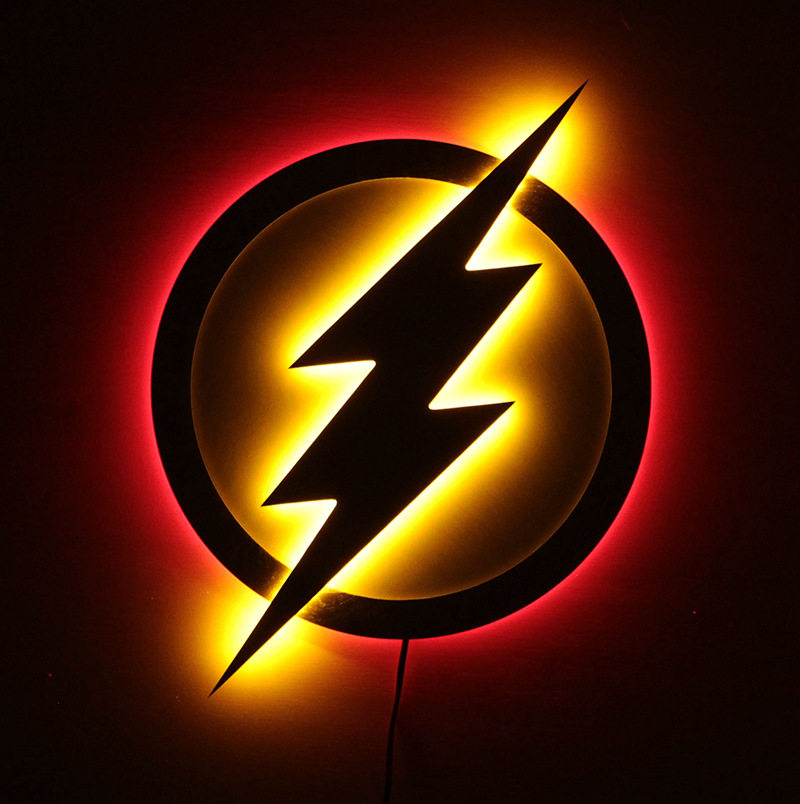 正义联盟闪电侠创意LED夜灯壁灯家饰床头灯Flash lamp超级英雄,家装灯饰光源,壁灯,淘宝优惠券,粉丝福利购,淘宝优惠卷