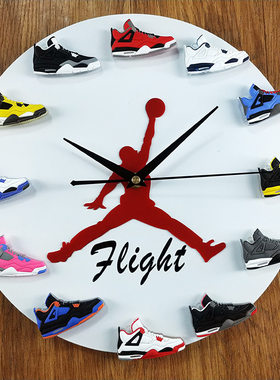 【工厂直销】air jordan 乔丹4代 蓝球鞋aj时钟家居装饰礼品挂钟