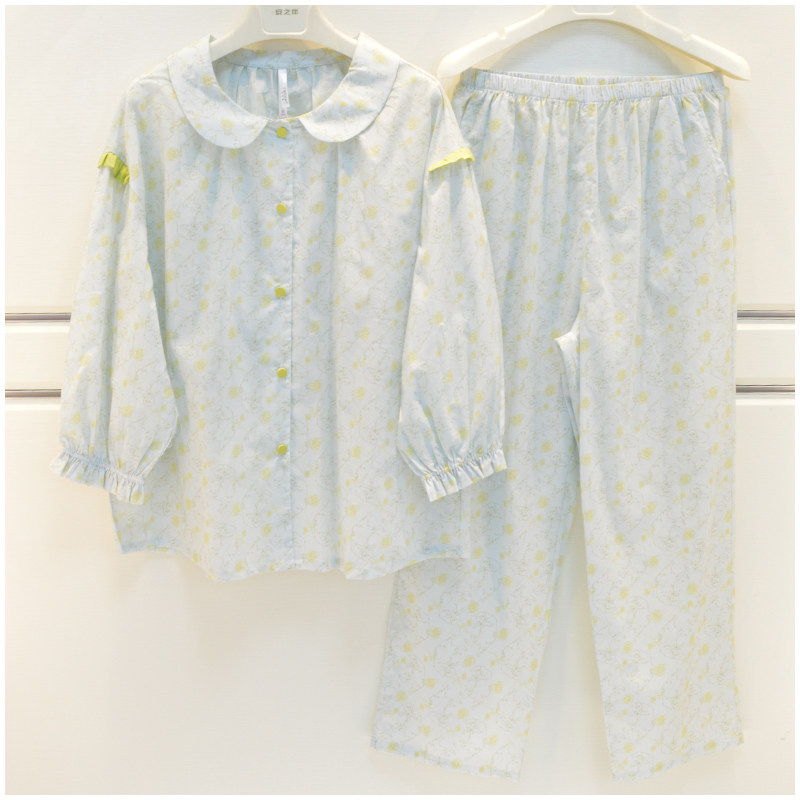 安之伴妮可雅睡衣春夏女士纯棉纱薄款透气甜美可爱学生淑女家居服