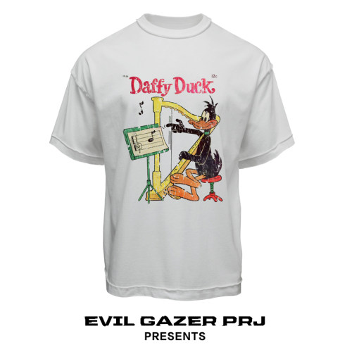 EVIL GAZER 复古做旧newvintage卡通达菲鸭康丽印花宽松短袖T恤