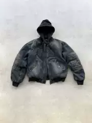 Evilgazer Retro Archive Washed Denim Cotton Jacket Autumn and Winter Short Flight Suit Bomber