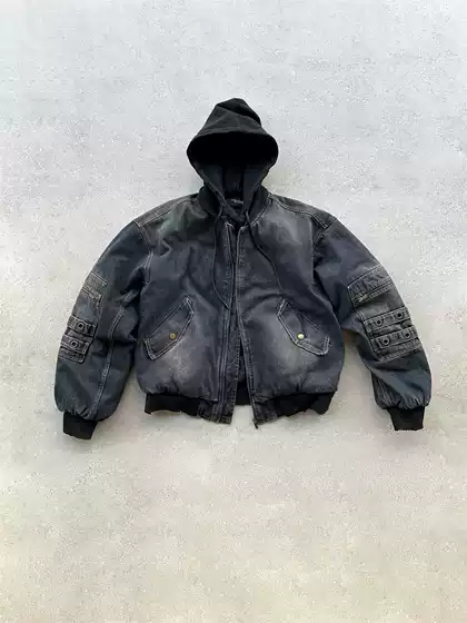 Evilgazer Retro Archive Washed Denim Cotton Jacket Autumn and Winter Short Flight Suit Bomber