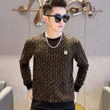 长袖男大码蒙太奇卫衣商务直播套头休闲圆领时尚欧版卡其9750P45，男装卫衣，星座1207
