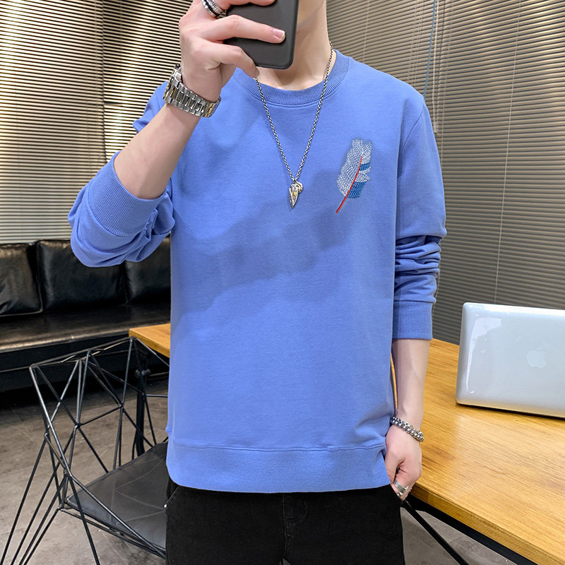 春季长袖棉卫衣男纯色4XL国风刺绣羽毛港风情侣大码宽松黄9678P30,男装卫衣,星座1207