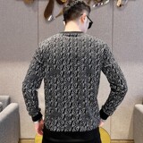 长袖男大码蒙太奇卫衣商务直播套头休闲圆领时尚欧版黑色9750P45，男装卫衣，星座1207