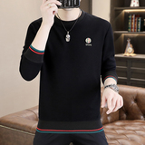 主推长袖男欧版大码商务直播休闲卫衣套头日系圆领模特白9739P45，男装卫衣，星座1207