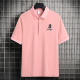 夏季短袖棉POLO衫男衬衫领扣子翻领T恤英文商务刺绣韩版卡8542P26，男装Polo衫，星座1207