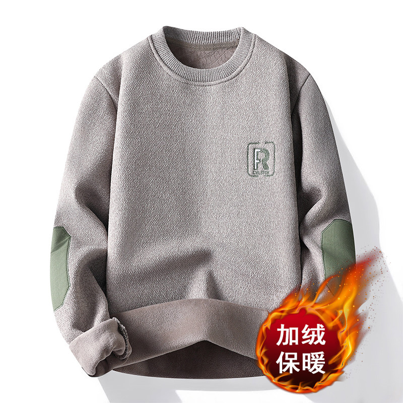 一体绒奥利绒双面加厚针织毛衫衣美式打底卫衣宽松套头卡9265P30,男装针织衫/毛衣,星座1207