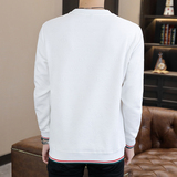 主推长袖男欧版大码商务直播休闲卫衣套头日系圆领模特白9739P45，男装卫衣，星座1207