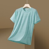 冲锋短袖T恤健身运动暴汗服晨练跑步冰丝速干户外登山粉色1506P34，男装T恤，星座1207