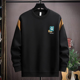 秋冬直播高质量棉挂拍卫衣男圆领套头刺绣宽松长袖M米9781P45，男装卫衣，星座1207