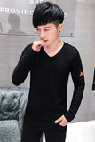 常年款春秋M05长袖卫衣男韩版男修身大码网格打底衫黑上衣K01P25，男装卫衣，星座1207