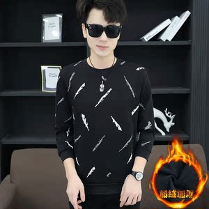 冬季打底一体加绒细针毛衣加厚保暖卫衣针织仿毛韩版黑色M9009P28图片