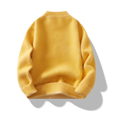 冬季保暖针织衫加厚仿貂绒毛衣圆领宽松毛衫纯色大码橘色M9038P35，男装针织衫/毛衣，星座1207