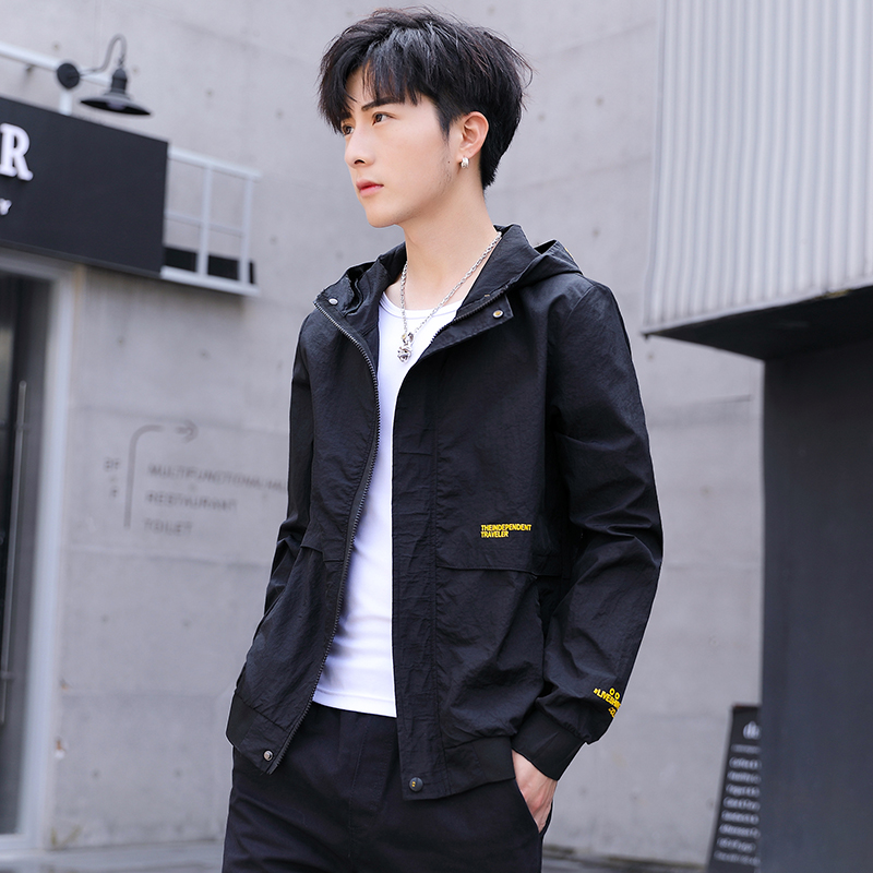 Summer sun protective clothing sun protective clothing ultra thin breathable hat English Outdoor Jacket Coat tooling black