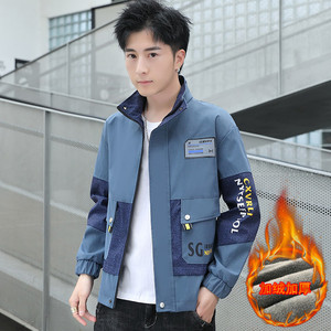 冬季新款棉服男模特加厚夹克风衣保暖外套工装棉衣米9810加绒图片