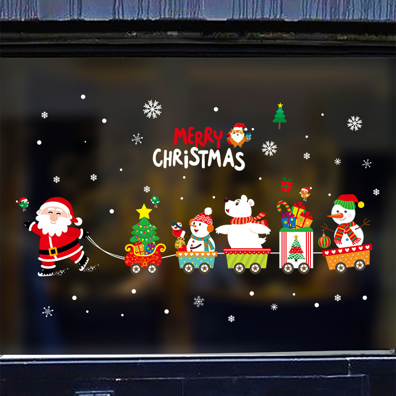 圣诞节氛围装饰玻璃贴纸