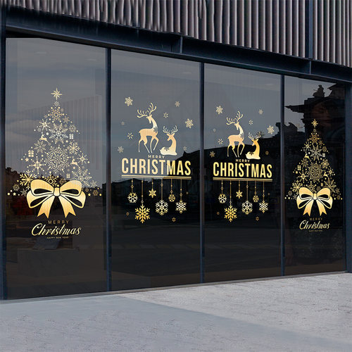 圣诞节装饰布置玻璃贴纸