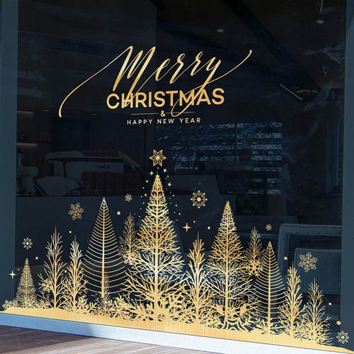 橱窗玻璃贴纸2025圣诞节装饰