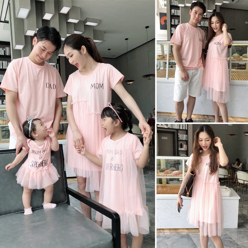 3인 가족을 위한 부모자식 여름옷 수 기용 드레스 엄마딸 사진촬영용 옷 엄마딸 스타일 플러스사이즈 가족사진