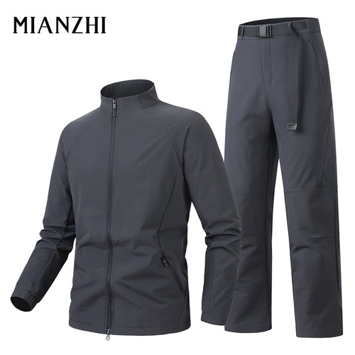 棉致运动套装男秋季新款户外跑步训练服速干衣晨跑服健身野战衣服