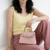 头层牛皮夏季 单肩拼色凯丽包真皮女包 迷你mini斜挎小包包2026新款