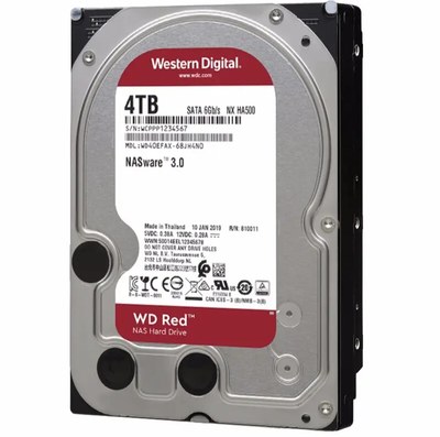 西部数据WD 4TB 红盘 SATA3.5英寸个人云NAS网络存储硬盘WD40EFAX