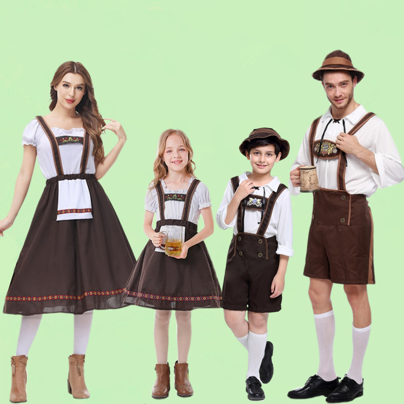 六一儿童表演德国啤酒节俄罗斯民族服装男童演出服成人巴伐利亚裙