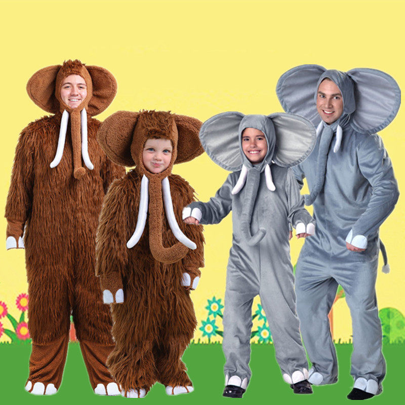 动物服装儿童大象演出服万圣节男童卡通连体衣大人表演服亲子衣服
