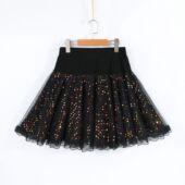 PYX 爆款 886拉丁跳舞裙子亮片松紧腰新中式 蓬蓬半身裙女早秋新款