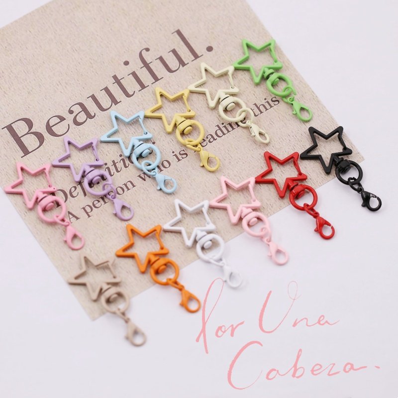 糖果色龙虾扣五角星星星钥匙扣狗扣彩色喷漆门扣挂件拼豆diy配件