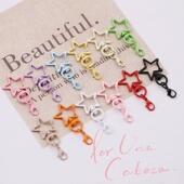 糖果色龙虾扣五角星星星钥匙扣狗扣彩色喷漆门扣挂件拼豆diy配件